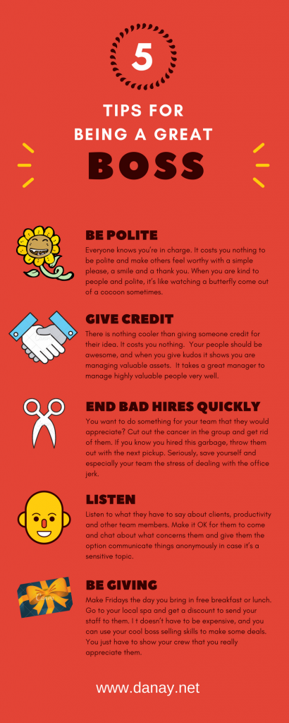 5 Tips for being a great boss Infographic